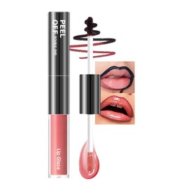 Matte Peel Off Lip Stain Tints, Double-Ended Peel-Off Lip Gloss For Long-lasting Lip Color Liquid Lipstick Lip Stain For Older Women, Highly Pigmented Smudge-proof Cruelty-Free (03#, Pack of 1)