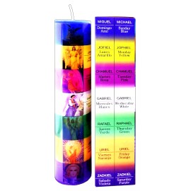 7  ARCHANGELS PILLAR CANDLE VELA VELADORA 7 ARCANGELES 7 x 1.5in