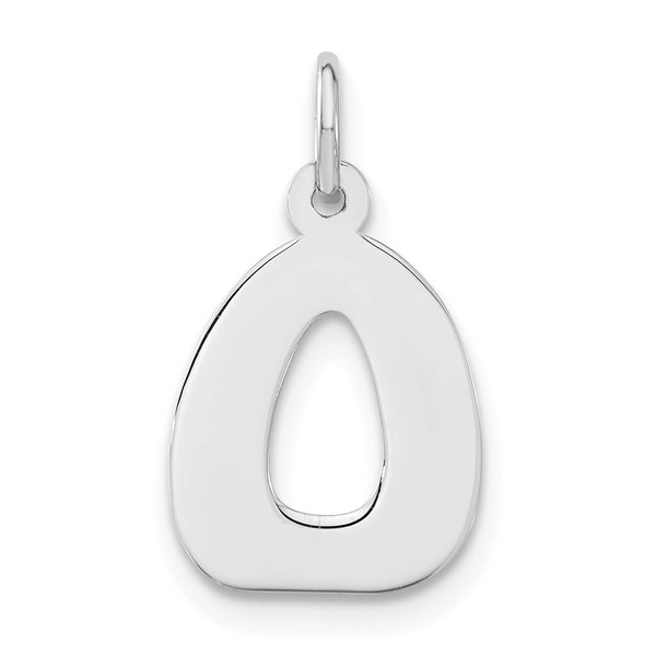 Solid 925 Sterling Silver Pendant Bubble Block Initial Letter O