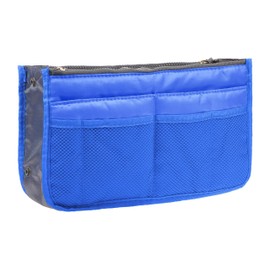 Vercord Purse Organizer Insert for Handbags Bag Organizers Inside Tote Pocketbook Women Nurse Nylon 13 Pockets Sapphire Blue Medium