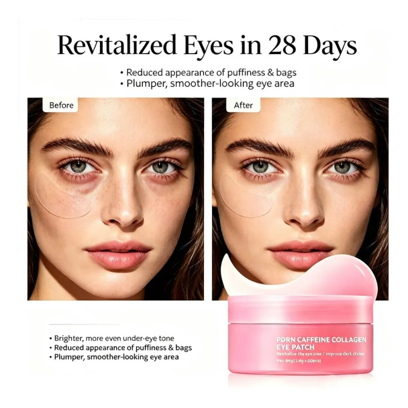 Pdrn Caffeine Collagen Eye Patch, 60pcs Gel Under Eye