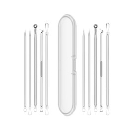 Professional Blackhead Remover Kit, 10-Piece Stainless Steel Acne Extractor Tools with Storage Case