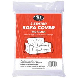Polythene Plastic Sofa Chair Cover | Protective Dust Sheet for Storage DIY Removal Painting Decorating (2 Seater Couch Cover)