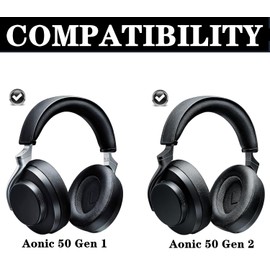 YunYiYi Replacement Ear Pads Cushions Compatible with Shure Aonic 50 Gen 1/Gen 2 Headphones Earpads Parts (Not fit Aonic 40) (Beige)