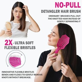 Cepillo Desenredante de Fiora Naturals – 100% Bio-amigable Cepillo Desenredante con Cerdas Ultra Suaves – Desenreda a través de enredos con facilidad 