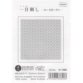 Olympus H-1066 Sashiko Cloth Pack, Flower Dish Towel (White) Rose Garden