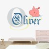 Kraftmatics Design Smiling Hippo Custom Name Wall Decal Vinyl Sticker