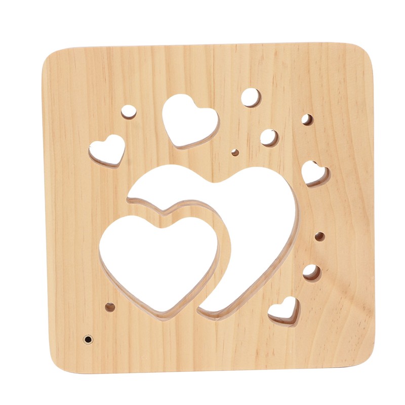 Wooden 3D LED Light Valentine's Day Hollow Hearts Shape Style