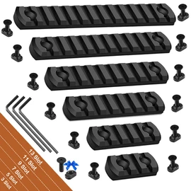REERON Single Picatinny Rails for Mlock,3 5 7 9 11 13 Slot Aluminum Mloc Single Picatinny Rail with 13 T-Nuts & Screws, 3 Allen Wrench