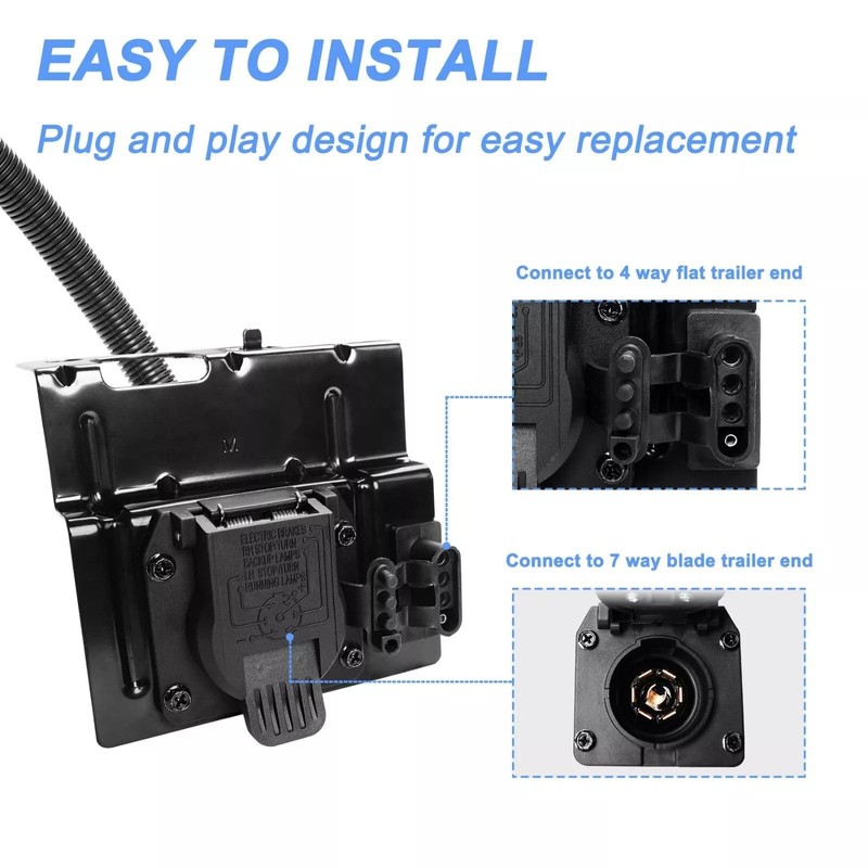 4 & 7 Pin Trailer Tow Wiring Harness Plug Compatible