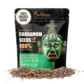 Eletary Premium Organic Guatemalan Green Cardamom Seeds - 100% Graded Grain, All Natural, Vegan, Gluten-Free, Non-GMO - Flavor Enhancer Ideal for Indian Cuisine, Baking, Meat, Coffee & Tea (5 oz)