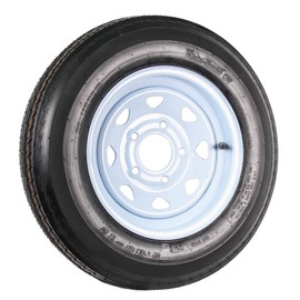 eCustomrim 11C Trailer Tire + Rim 5.30-12 530-12 5.30 X 12 12" Heavy Duty Load Range C Tire 5 Lug Wheel White Spoke