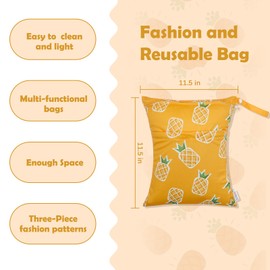 ALVABABY Wet Dry Bags Waterproof 3pcs Two Pockets Travel Storage Bags Cosmetic Bags Handbags Wash Bags Beach Pool Daycare Soiled Baby for Swimsuits or Wet Clothes 3L-ZM23-CA