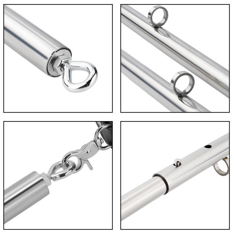 Spreader Bar Expandable Exercise Stainless Steel with 4 pcs Fur