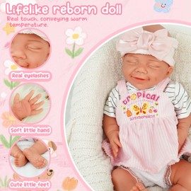 Silicone Reborn Baby Dolls Full Body 17 Inch 1:1 Lifelike Newborn Baby dolls Non Vinyl Realistic Baby doll Washable Silicone Babies Sleeping Reborn baby Interactive Baby doll with Accessories(Nude)