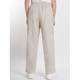 Weintee Women's Petite Linen Pants Petite Length 2X Khaki