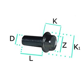 25 mm M10 x 1.25 Screw Compatible with Honda Lawnmower Blade 90105-960-003 Strength 10.9