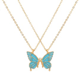 2/3 Pcs Friendship Necklace for Girls BFF Necklace for 2 Best Friend Necklace Matching Necklace Butterfly Heart Pendant Necklaces Sister Birthday Gifts Party Jewelry Gifts for Girls