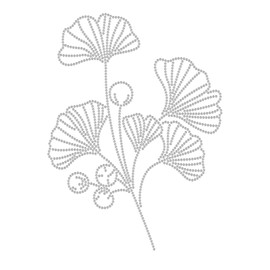 SUPERDANT Ginkgo Biloba Crystal Rhinestone Heat Transfer Leaves Iron on Hotfix Transfer Decal Costume Decor for T-Shirt Vest Shoes Hat Jacket Decor Clothing DIY Accessories