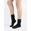Women's Fall Winter Slouch Knit Socks (Basic Cotton Knit_Rib_4Pair)