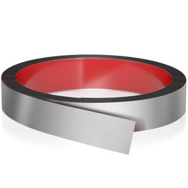 Sanbege Wall Trim Peel and Stick 16.4 ft x 1.2 in, Flexible Stainless Steel Molding for Wall, Ceiling, Fireplace, Furniture, Door, Mirror Frame, Craft Decoration (Brushed Silver)