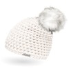 Ladies Faux Fur Knitted Hat with Fur Bobble and Fleece