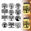 BEUNITONE 12pcs PVC Tree of Life Silhouette Cutouts Decals Tree