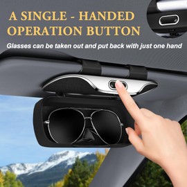 Pakanana Sunglass Holder for Car Visor Clip, Car Visor Glasses Case, Vehicle Visor Accessories Organizer Box, Suitable for Truck, SUV and Sedan to Place Glasses (Darkblack)