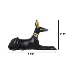 Ebros Gift Ancient Egyptian God Anubis Jackal Dog Figurine 5.5" L Deity Patron God of The Afterlife Mummification Judge of The Dead Classical Sculpture