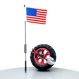 CaserBay Miniature Spare Tire Flag Shovel Creative Off-Road Rigs Build For Car Automotive Styling, Body Shop Decoration【Red Wheel-America Flag】