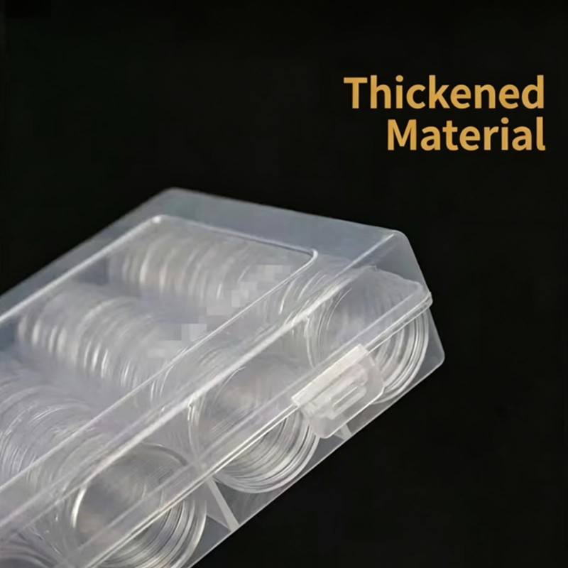 100 Pcs 30mm Coin Capsules with 5 Sizes EVA Foam
