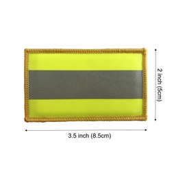 2 pack Reflective Hook Fastener Safety Patch Hook Loop Firefighter Rescue Police EMT EMS Hi Vis Patch (Fluor Yellow)