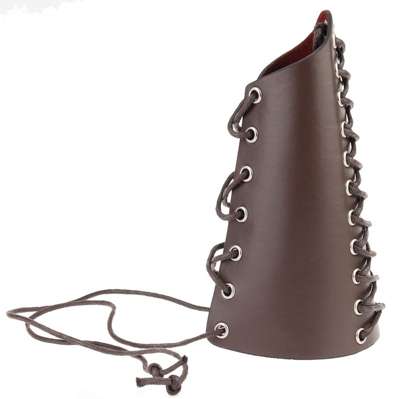 COSFAN Leather Arm Gauntlets Viking Bracer Leather Wristband Medieval Costume