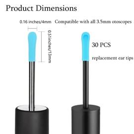 Naturahand 30 Pcs Ear Spoon Tips Ear Cleaner Replacement Tips Ear Waterproof Silicone Ear Spoon for Teens Adults Ear Wax Removal Kit(Blue)