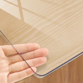 Heavy-Duty Clear Table Cover Protector, 1.5mm Thick, Waterproof Plastic Tablecloth, Non-Slip (70" x 35" (Rectangular))