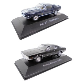 OPO 10 - Set of 2 Miniature Cars in 1/43 Scale Compatible with Shelby GT500 + Dodge Charger - ACL01