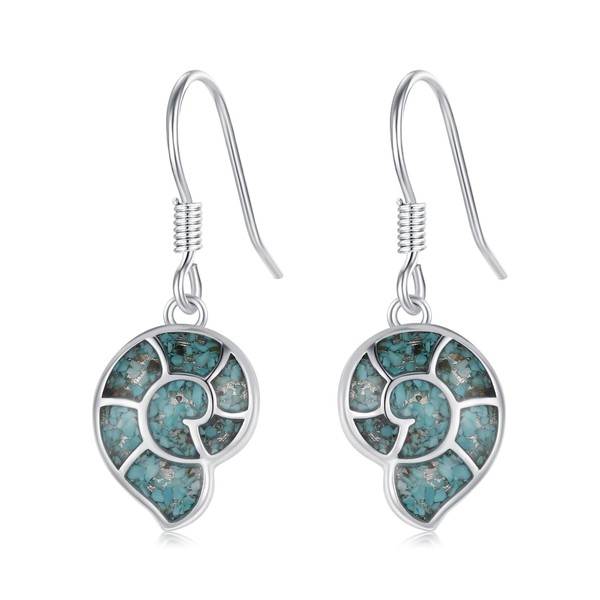 Conch Earrings for Women 925 Sterling Silver Sea Shell Dangle