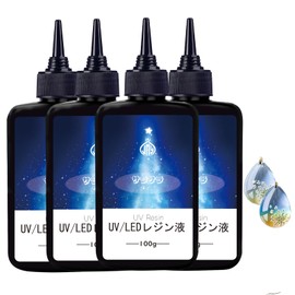 JieMinya Resin Liquid, Large Capacity, 14.1 oz (400 g), UV-LED Compatible, Hard Type, Highly Transparent, Hypoallergenic, Rapid Cure, No Yellowing, DIY Handmade Decoration