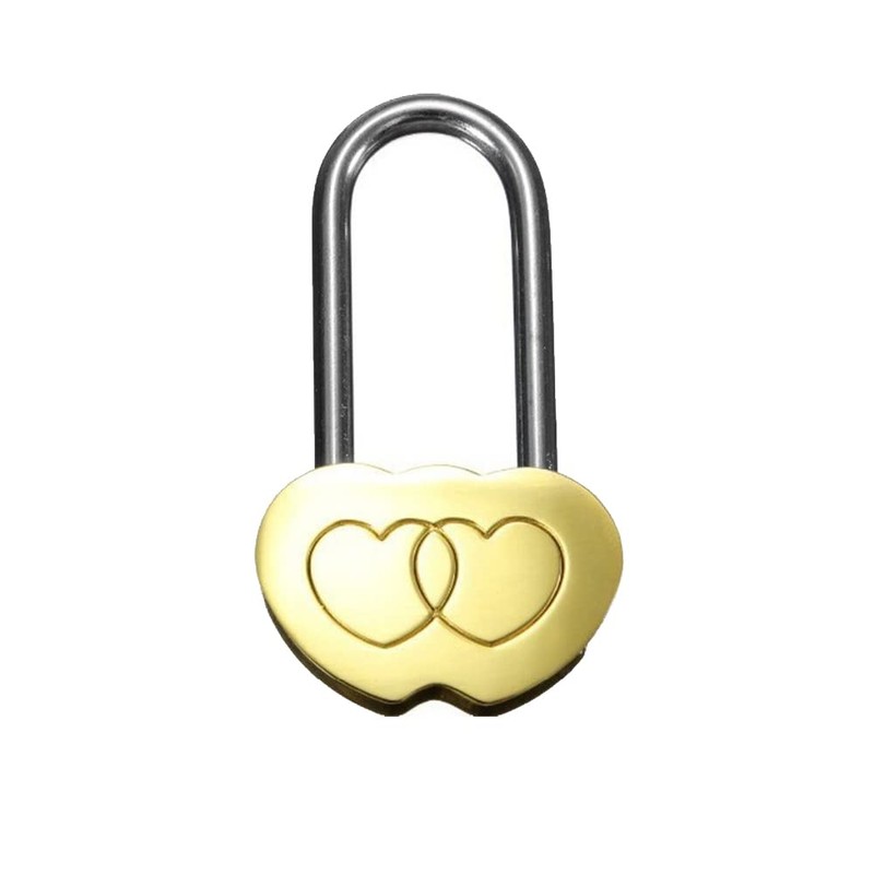 4PCS 50MM Engraved Padlock Double Heart Shaped Lock for Wedding