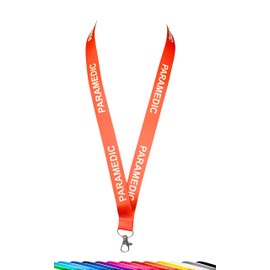 Paramedic Printed Lanyard Neck Strap with Metal Clip, Plastic Safety Breakaway, Orange by Rolseley® ltd