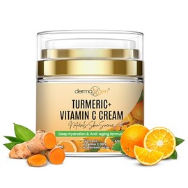 Crema facial de cúrcuma + 30% vitamina C hidratante que aumenta el brillo y reparación de la piel, hidratante con ingredientes orgánicos Crema facial 