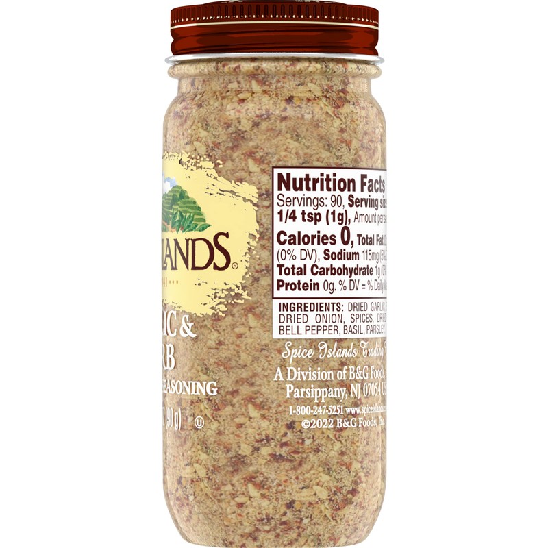 Spice Islands All-Purpose Seasoning Blends, Garlic & Herb​, 3.2 Ounce