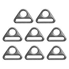 QUARKZMAN 8 Pieces 1 1/4 Inch Triangle Buckles Adjuster Triangle D Rings Strap for Purse Straps Key Chain Lanyard Strap Bag DIY Hardware Accessories Dark Silver, Dark silver