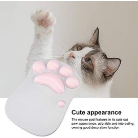 Sendowtek Alfombrilla de Ratón con Reposamuñecas Tapete para Mouse de 3D Pata de Gato para el Estudio, la Oficina y el Hogar (Rosa)