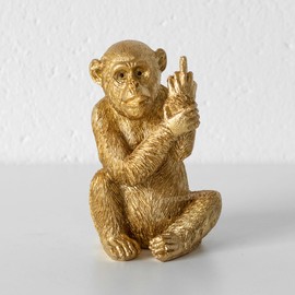 Prodbuy Small Gold 12cm Resin Rude Monkey Ornament