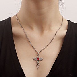 Yienate Kreuz Halskette Choker Silber Engel Flügel Kreuz Anhänger Halskette Kette Französisch Ritter Schild Kreuz Halskette Charme Schmuck Geschenk Für Frauen Mädchen