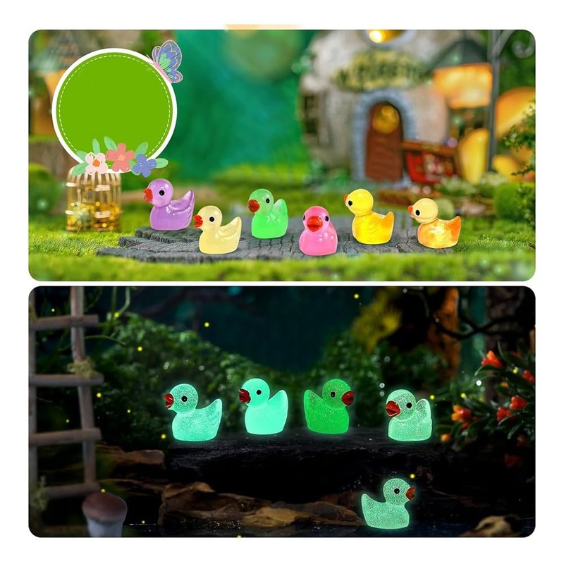 200 PCS Luminous Mini Resin Ducks Glow in The Dark