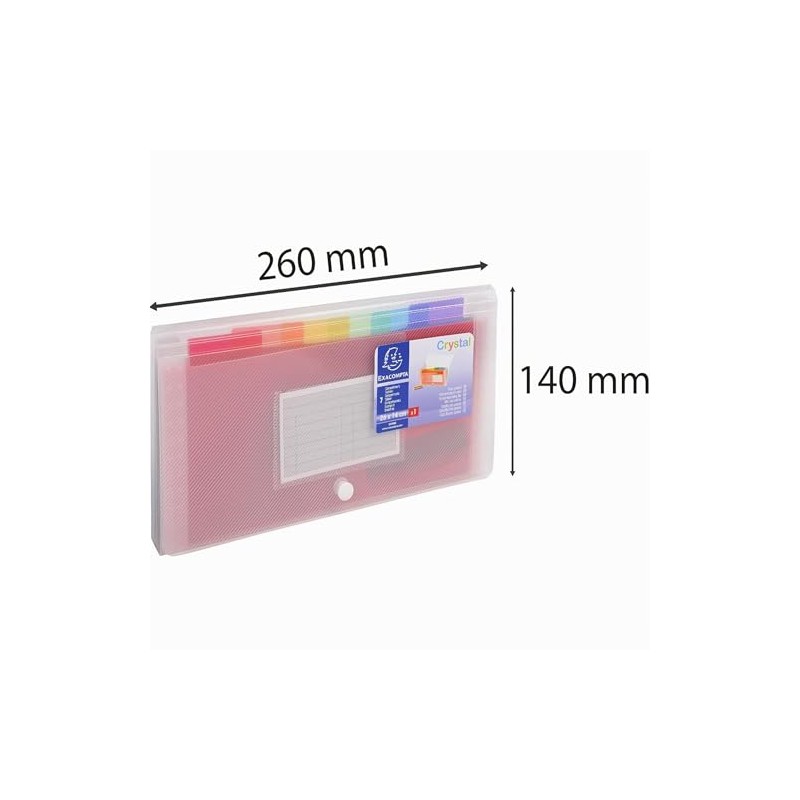Exacompta 55398E Premium Plastic Expanding File Crystal 26 x 14