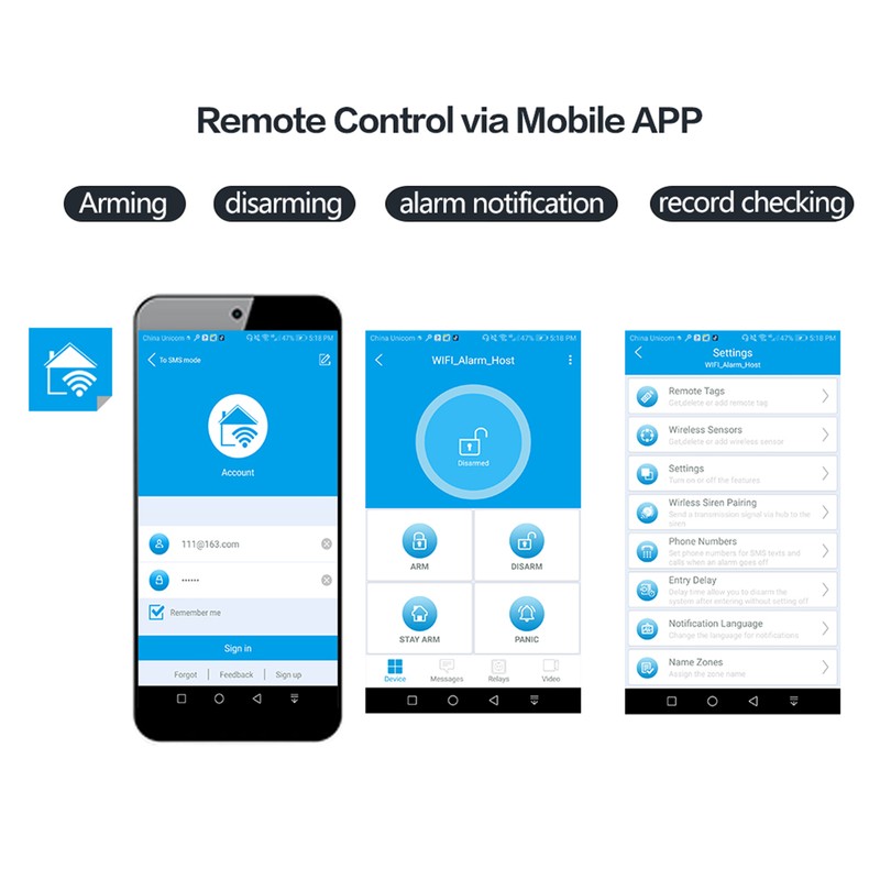 WiFi GSM Alarm System Tuya Smart Home LCD Display Security