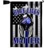 Blue Lives Matter Garden Flag - Set Mailbox Hanger Armed